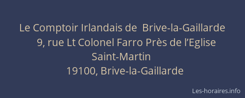 Le Comptoir Irlandais de  Brive-la-Gaillarde