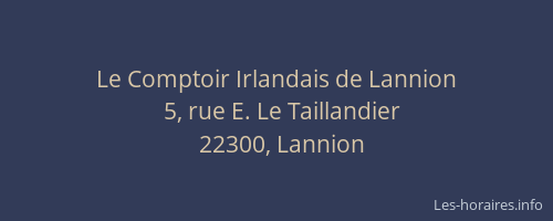 Le Comptoir Irlandais de Lannion