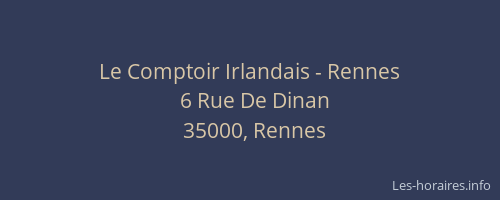 Le Comptoir Irlandais - Rennes