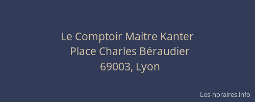 Le Comptoir Maitre Kanter