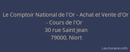 Le Comptoir National de l'Or - Achat et Vente d'Or - Cours de l'Or