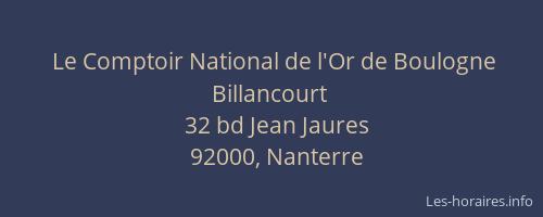 Le Comptoir National de l'Or de Boulogne Billancourt