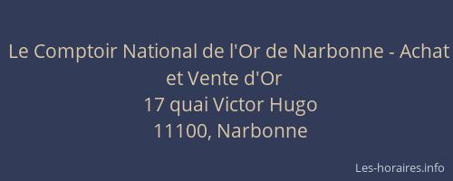 Le Comptoir National de l'Or de Narbonne - Achat et Vente d'Or