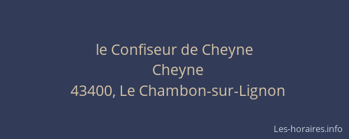 le Confiseur de Cheyne