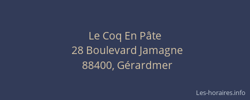 Le Coq En P&acirc;te