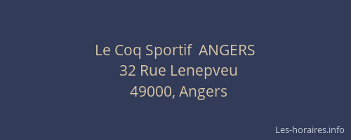 Le Coq Sportif  ANGERS