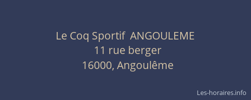 Le Coq Sportif  ANGOULEME