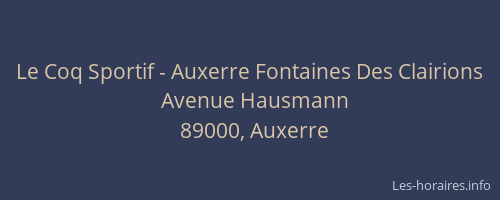 Le Coq Sportif - Auxerre Fontaines Des Clairions