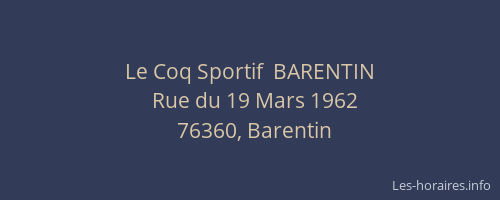 Le Coq Sportif  BARENTIN