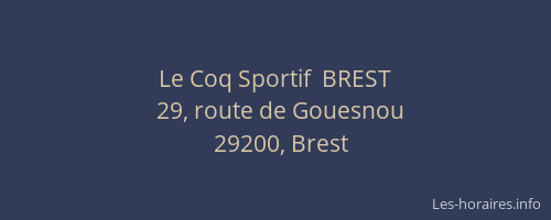 Le Coq Sportif  BREST
