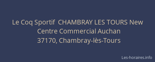 Le Coq Sportif  CHAMBRAY LES TOURS New