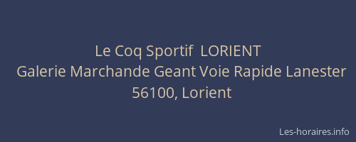 Le Coq Sportif  LORIENT