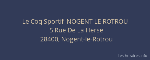 Le Coq Sportif  NOGENT LE ROTROU