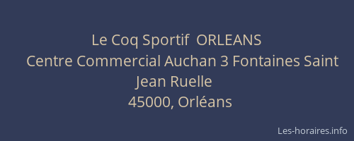 Le Coq Sportif  ORLEANS