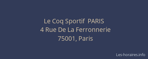 Le Coq Sportif  PARIS