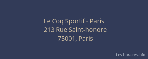 Le Coq Sportif - Paris