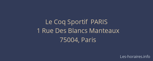 Le Coq Sportif  PARIS