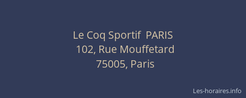 Le Coq Sportif  PARIS