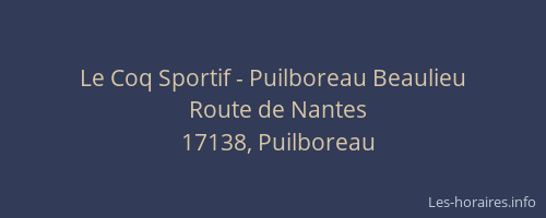Le Coq Sportif - Puilboreau Beaulieu