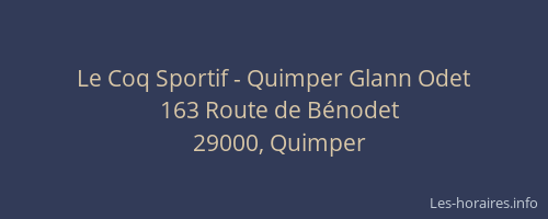 Le Coq Sportif - Quimper Glann Odet