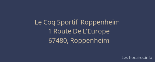 Le Coq Sportif  Roppenheim