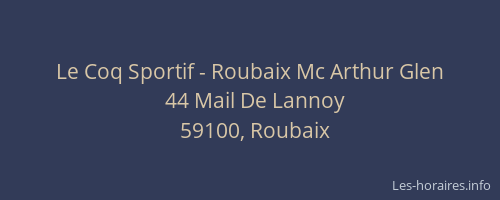 Le Coq Sportif - Roubaix Mc Arthur Glen