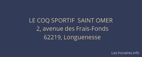 LE COQ SPORTIF  SAINT OMER