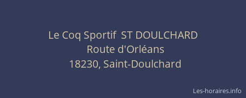 Le Coq Sportif  ST DOULCHARD