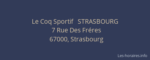 Le Coq Sportif   STRASBOURG