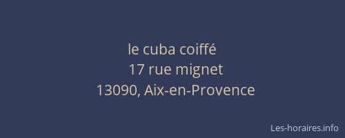 le cuba coiffé