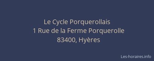 Le Cycle Porquerollais