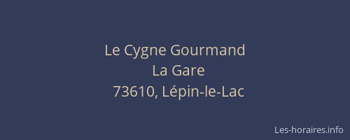 Le Cygne Gourmand