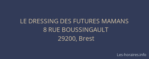 LE DRESSING DES FUTURES MAMANS