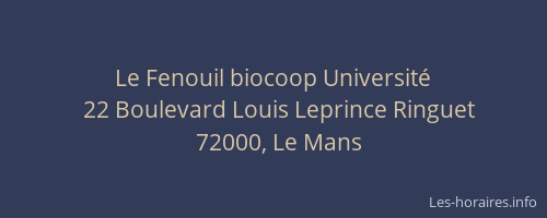 Le Fenouil biocoop Université