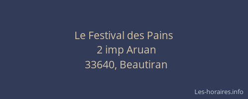 Le Festival des Pains