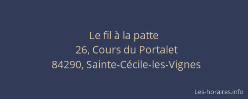 Le fil &agrave; la patte
