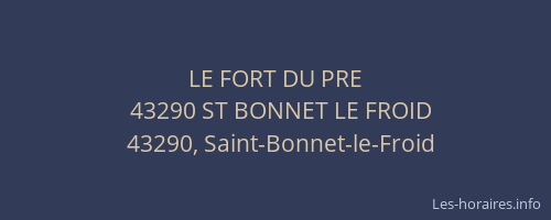 LE FORT DU PRE
