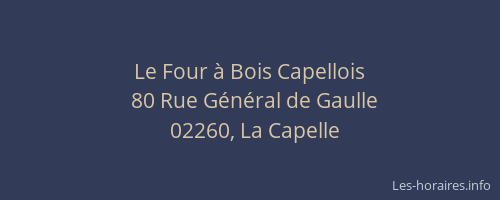 Le Four à Bois Capellois
