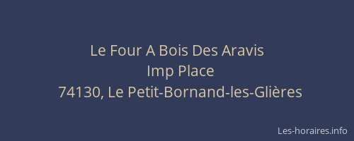 Le Four A Bois Des Aravis