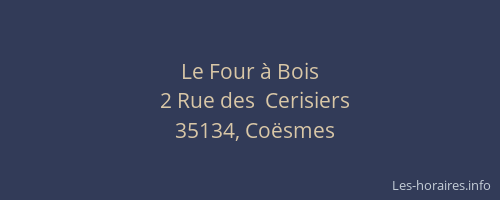 Le Four à Bois