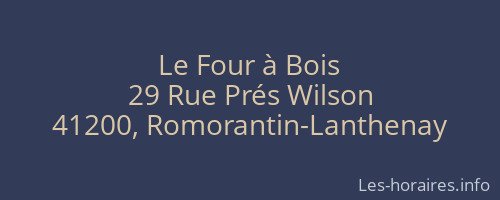 Le Four à Bois