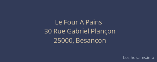 Le Four A Pains