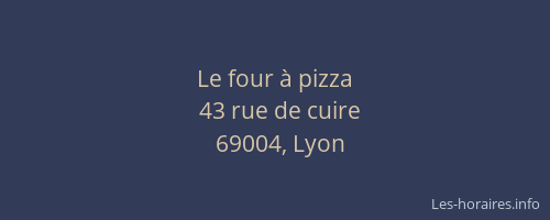 Le four à pizza
