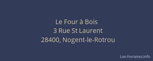 Le Four &agrave; Bois