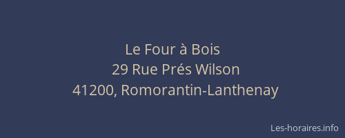 Le Four &agrave; Bois