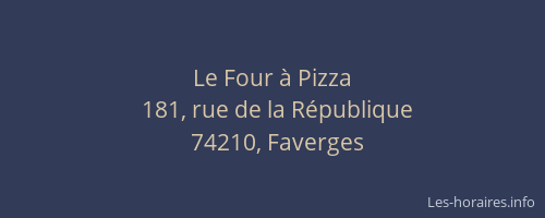 Le Four &agrave; Pizza