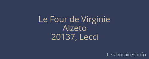 Le Four de Virginie