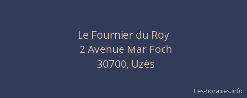 Le Fournier du Roy