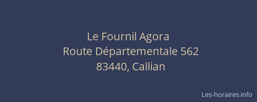 Le Fournil Agora
