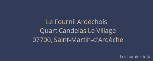 Le Fournil Ardéchois